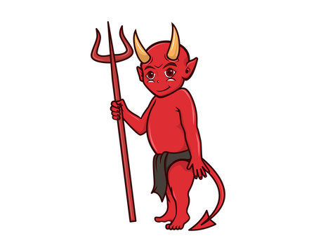 Cute Devil Illustration with Cartoon Style