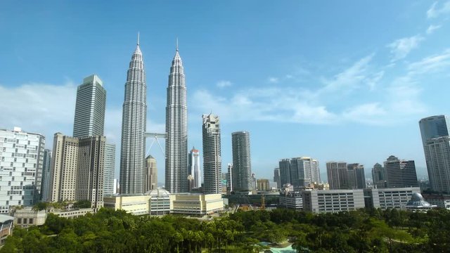 Kuala Lumpur skyline time-lapse on a sunny day