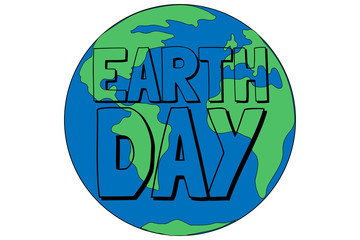 Earth Day holiday concept. Earth globe. Template for background, banner, card, poster with text inscription. Vector EPS10 illustration.