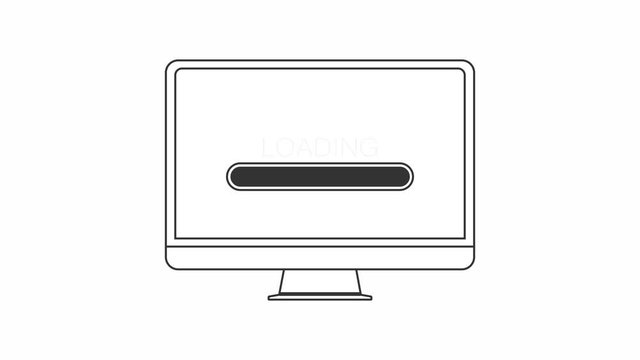 Loading bar animation on white screen. The concept of computer technology eps 10