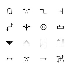 Black arrows icon set, pointers for navigation. Vector symbol for web design.