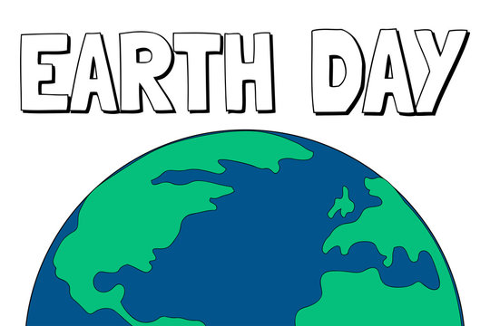 Earth Day holiday concept. Earth globe. Template for background, banner, card, poster with text inscription. Vector EPS10 illustration.