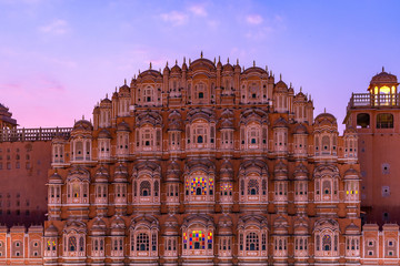 Hawa Mahal, Jaipur, Rajasthan, India, a five-tier harem wing of the palace complex of the Maharaja...