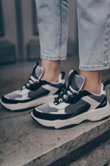 Stylish fashion sneakers outdoor
