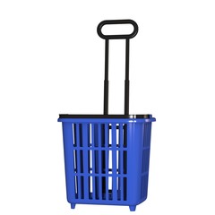 Blue grocery basket on a white background. Isolate.
