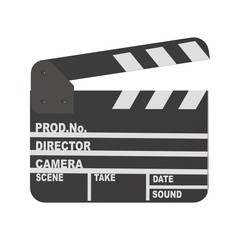 A flapper for a movie on a white background. Isolate.