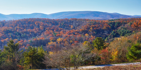 Late autumn scene along the Blue Ridge Parkway near Waynesboro, Virginia
