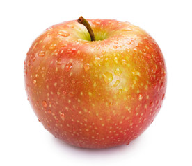 Fresh red apple isolated on white background