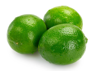 Fresh lime on white background