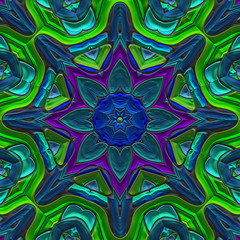 3d effect - abstract colorful polygonal mandala graphic