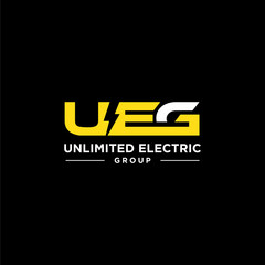 Bold logo design of lighting bolt and electric industry with clean background - EPS10 - vector.
