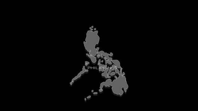 Philippines animated map with alpha channel.