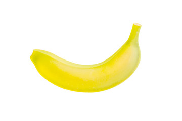 close up of yellow banana isolated on white background with clipping path. 