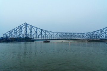 View of Howrah bridge in evening. Kolkata. India