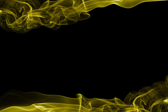 Yellow Smoke On Black Background