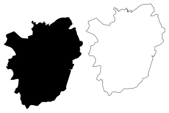 Podgorica City (Montenegro) map vector illustration, scribble sketch City of Titograd map