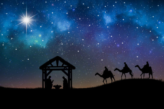Biblical Scene - Birth Of Jesus In Bethlem