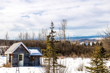 Abonded homes and homesteads dot the landscape. Alberta, Canada