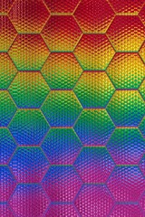 Beauty and Fashion concept shiny hexagonal patterned and textured surface background. 3d illustration.