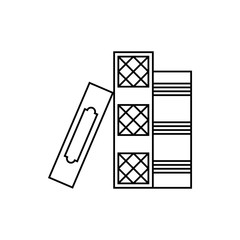 three books, linear icon. vector illustration.