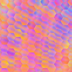 Beauty and Fashion concept shiny hexagonal patterned surface background. 3d illustration.