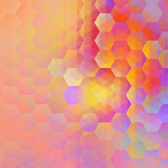 Beauty and Fashion concept shiny hexagonal patterned surface background. 3d illustration.
