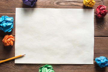 Concept of creativity and inspiration presented by blank papershit. Place your text