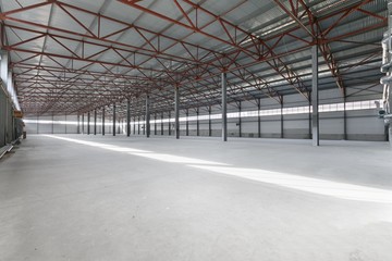 Interior of empty warehouse or garage