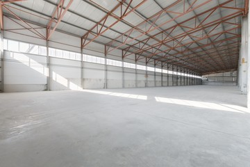 Interior of empty warehouse or garage