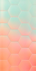 Soft pastel colored and hexagonal patterned, textured background. 3d illustration.