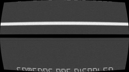 The camera is damaged, the text is glitch. Analog noise on the screen of a black-and-white monitor - Powered by Adobe