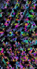 Colorful hexagonal patterned & textured background.