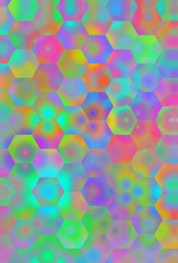Hexagon pattern and textured effect background with bright and vibrant color tone.