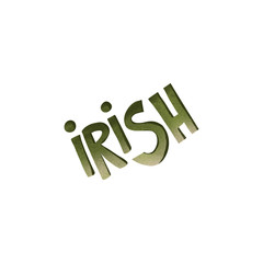 Digital illustration of a cute bookstore happy saint patrick's day green lettering irish. Print for cards, banners, posters, web design, textiles, restaurants and signboards.