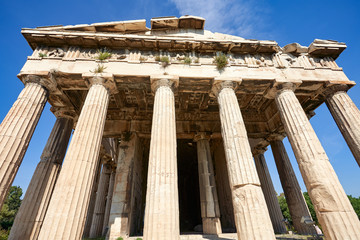 Naklejka premium ancient ruins Roman Agora in a summer day in Acropolis Greece, Athens