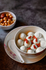 Tangyuan ,Red dates , peanuts, red dates, Wolfberry  on the table
