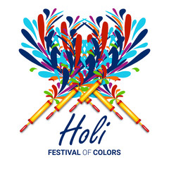 Illustration of colourful explosion for Happy Holi