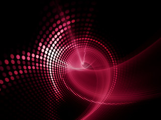 Abstract red and black background. Fractal graphics series. Composition of glowing lines and mosaic halftone effects. 3d illustration.