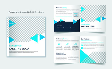 Corporate square bifold brochure template