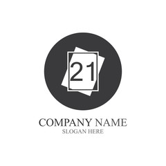 21 Number illustration icon design template