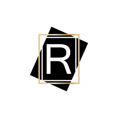 R letter illustration icon design templat