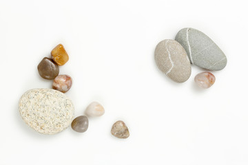 beach stones on white