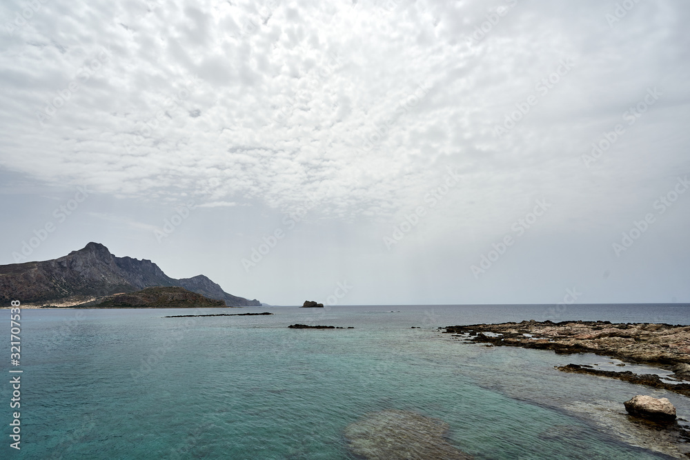 Wall mural balos lagoon seen from the gramvousa island in crete, greece