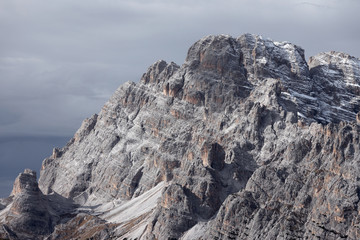 Alpine autumn landscape of Cristallo Mountain, Dolomites, Italy