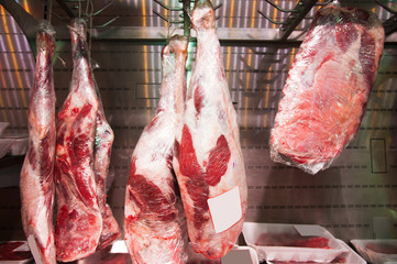 Meat at a butcher shop