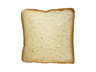 Slice of bread one piece isolate on white background with clipping path
