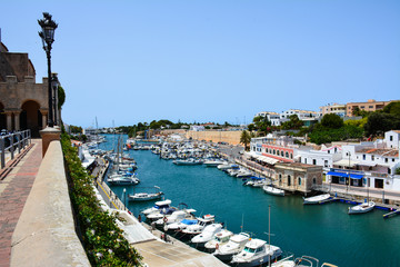 view of port of ciutadella spain