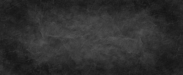 Deurstickers zwarte textuurachtergrond, oud zwart verfrommeld papier in geweven vintage ontwerp, elegante stevige donkere houtskoolgrijze kleur met witte vouwen © Arlenta Apostrophe