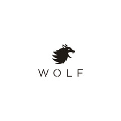 wolf head logo design vector