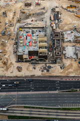 Fototapeta premium Dubai new harbour from top. Contrauction area